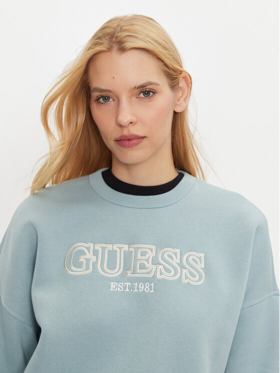 Guess Guess Džemperis ar kapuci V4BQ03 KCHX0 Zils Regular Fit