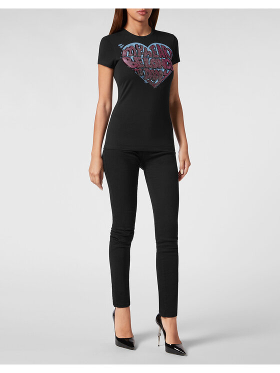 PHILIPP PLEIN PHILIPP PLEIN T-Shirt 787 Czarny Skin Tight Fit