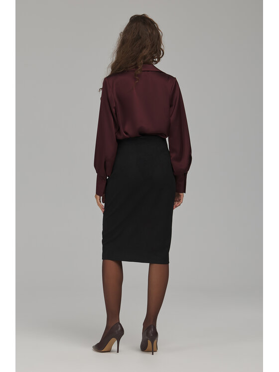 NIFE NIFE Spódnica midi SP89 Czarny Fitted Fit