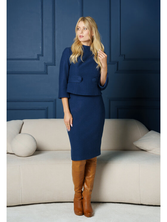 Kasia Zapała Kasia Zapała Marynarka Amal Granatowy Slim Fit