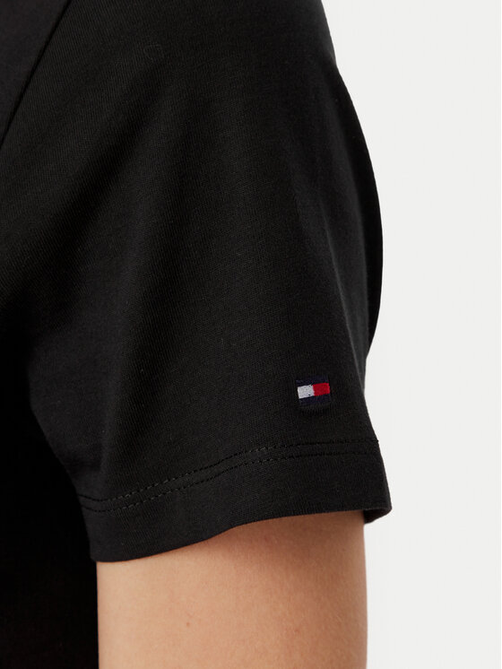 Tommy Hilfiger Tommy Hilfiger Marškinėliai Heritage C-Nk WW0WW31999 Juoda Regular Fit