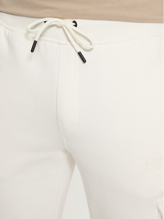 Guess Guess Medžiaginės kelnės Z4YB08 K9V31 Écru Regular Fit