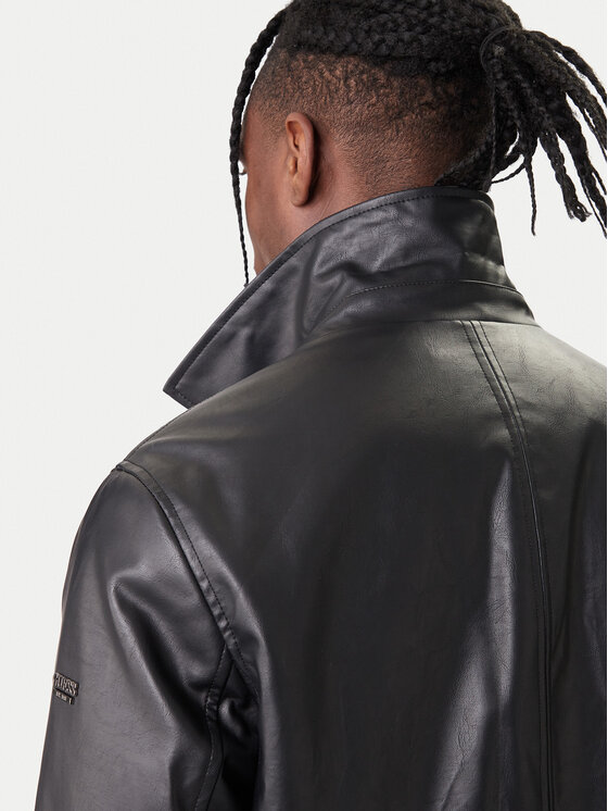 Guess Guess Μπουφάν από απομίμηση δέρματος M6RL0A WJ260 Μαύρο Regular Fit