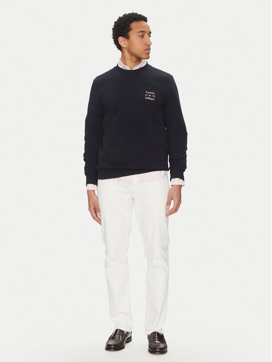 Tommy Hilfiger Tommy Hilfiger Majica dugih rukava Stack MW0MW38673 Tamnoplava Regular Fit