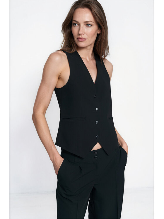 NIFE NIFE Kamizelka KA08 Czarny Tailored Fit