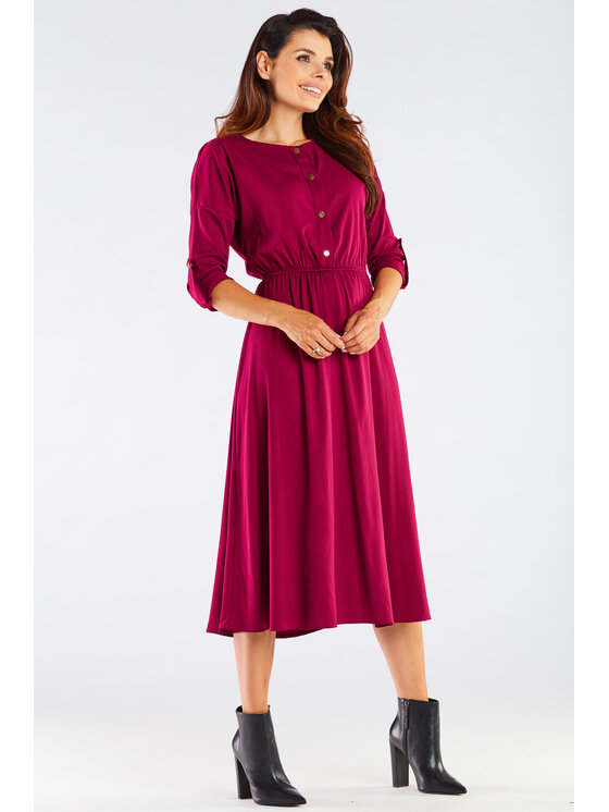 Awama Awama Vestito estivo A452 Bordeaux Basic Fit