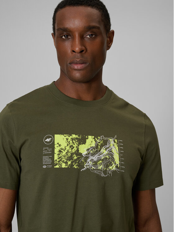 4F 4F T-Shirt TREKKING Khaki Regular Fit