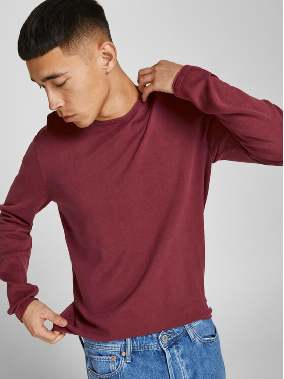 Jack&Jones Jack&Jones Džemper Leo 12174001 Tamnocrvena Regular Fit