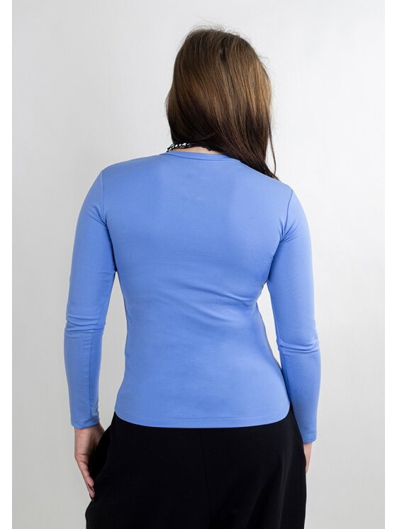 DKaren Sport DKaren Sport Bluzka DK32 Długi Niebieski jasny Classic Fit