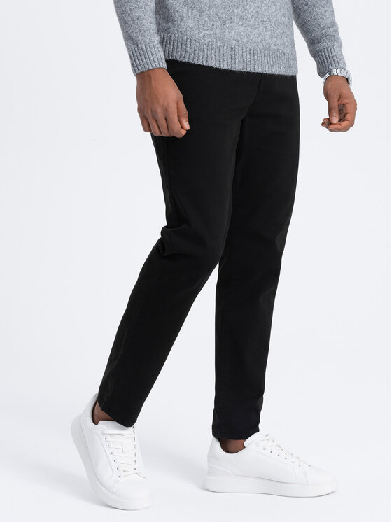 Ombre Ombre Kalhoty z materiálu OM-PACP-0151 Černá Fitting Fit