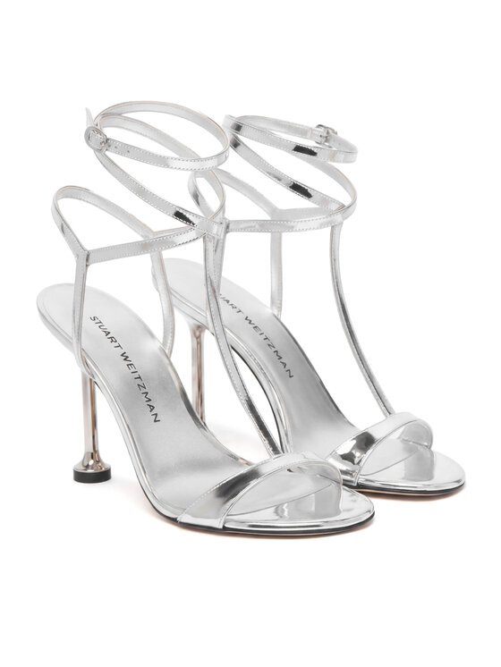 Stuart Weitzman Stuart Weitzman Sandále Naudistini Wrap 100 SM911 Strieborná