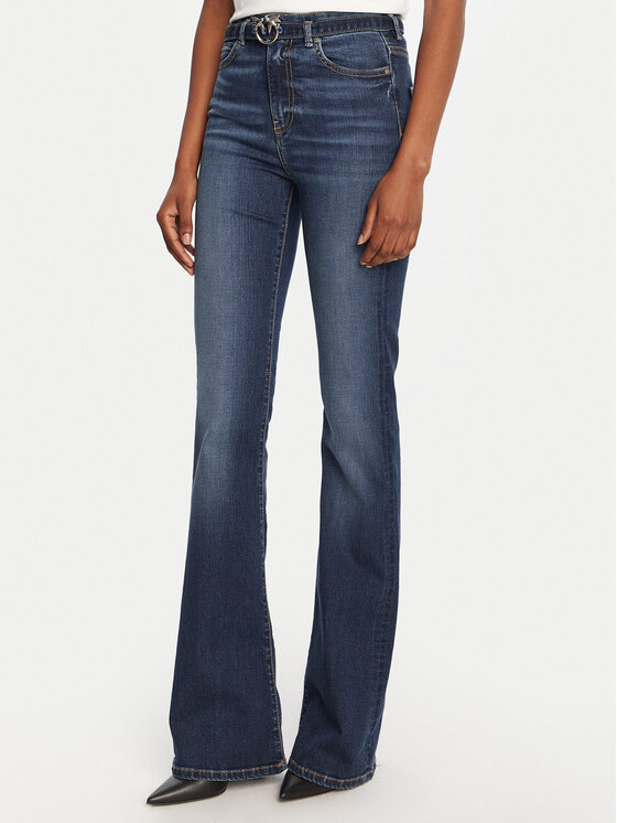 PINKO PINKO Jeans hlače Flora Flare 100166 A2RX Mornarsko modra Regular Fit