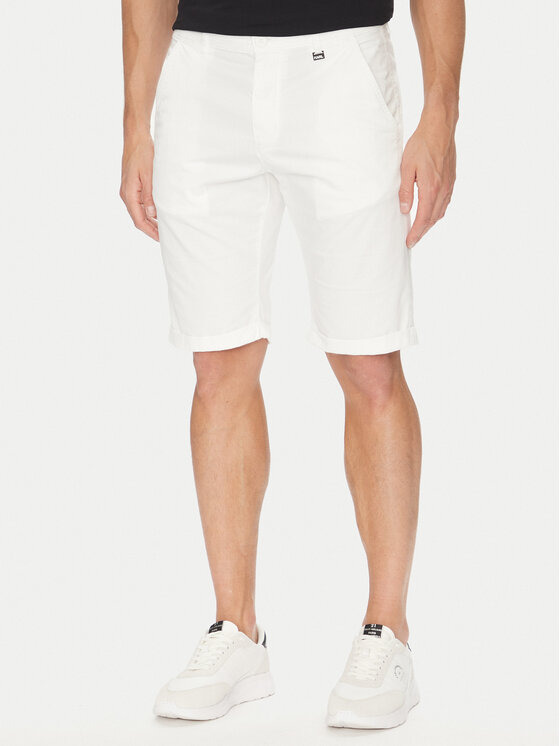 KARL LAGERFELD KARL LAGERFELD Šortky z materiálu 265812 552829 Bílá Regular Fit