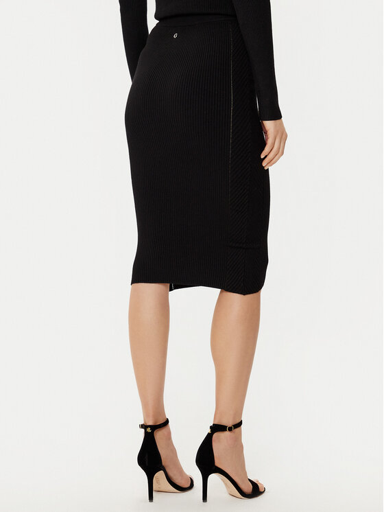 Guess Guess Midi szoknya W5RD15 Z2V62 Fekete Slim Fit