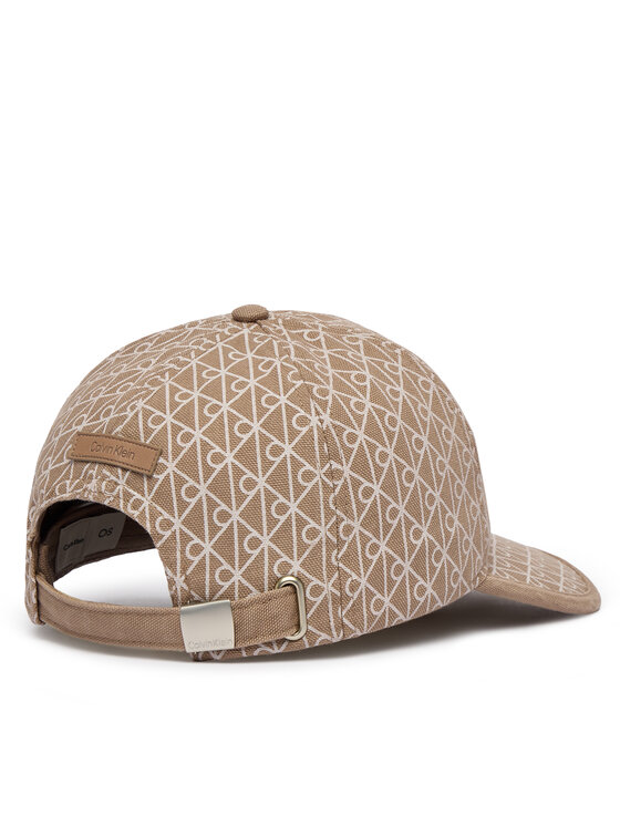 Calvin Klein Calvin Klein Kapa s šiltom Emblem Print W Leather Patch Cap LV04F5036G Bež