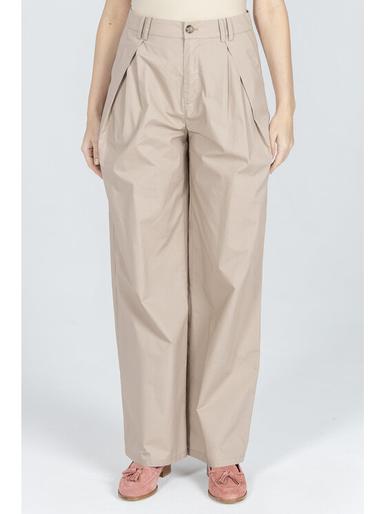Deni Cler Milano Deni Cler Milano Spodnie materiałowe T-DC-5229-F2-10-13-1 Beżowy Loose Leg