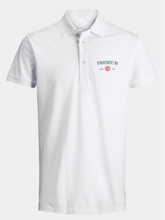 Jack & Jones Jack & Jones Polo Jprblaalfie 12259678 Biały Regular Fit