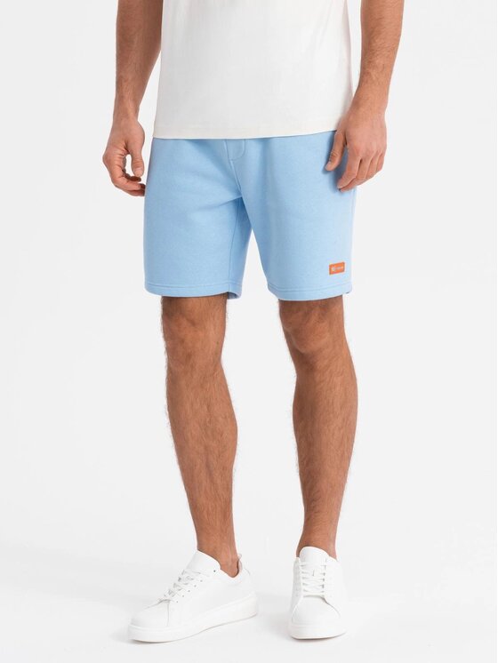 Ombre Ombre Šortky z materiálu OU-SRBC-0101 Modrá Loose Fit
