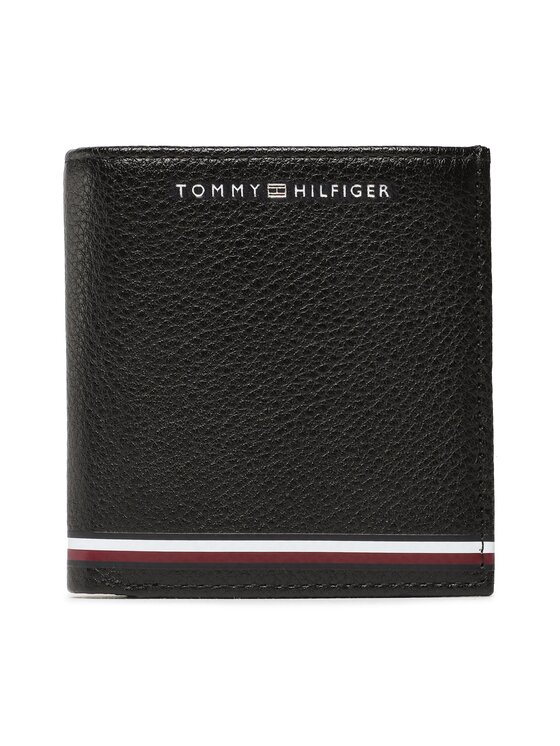 Tommy Hilfiger Majhna moška denarnica Th Central Trifold AM0AM11261 Črna