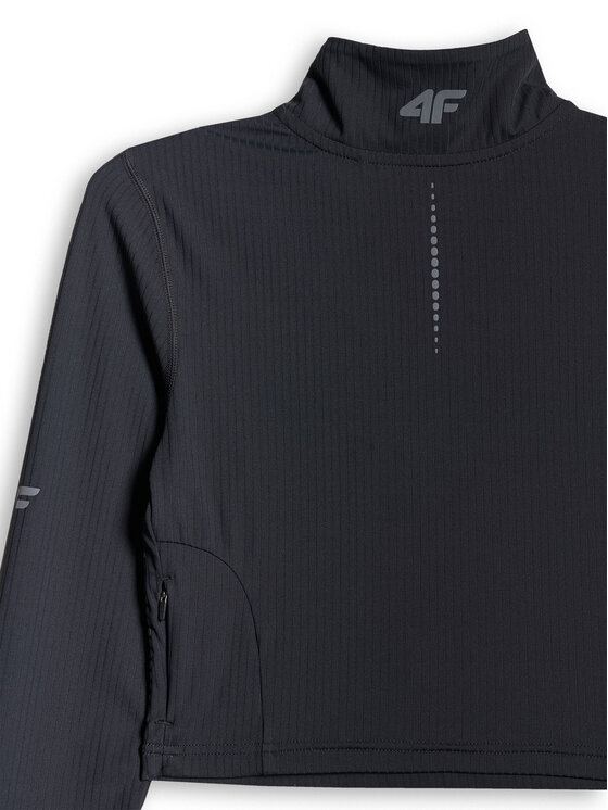 4F 4F Bluza techniczna JOY MOTION Czarny Slim Fit