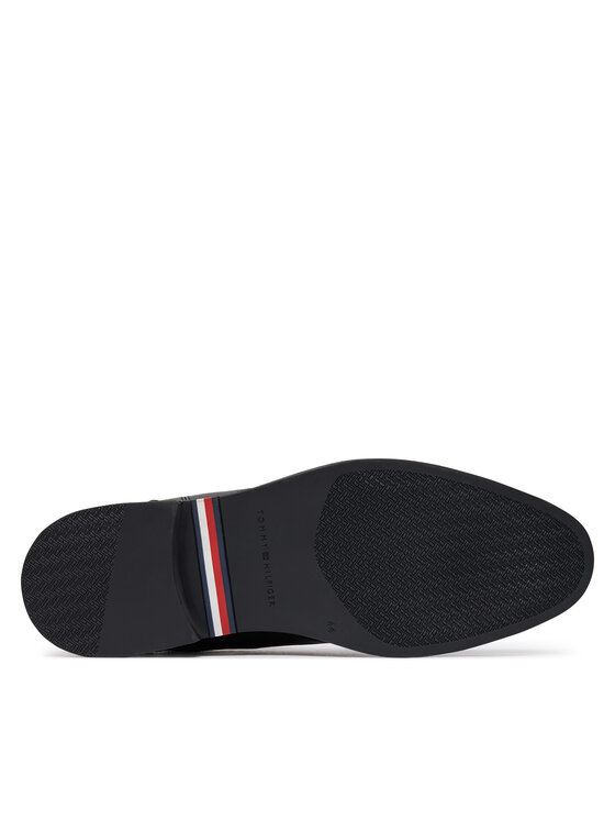 Tommy Hilfiger Tommy Hilfiger Štibletai Corporate Dressy Lth Chelsea FM0FM05935 Juoda