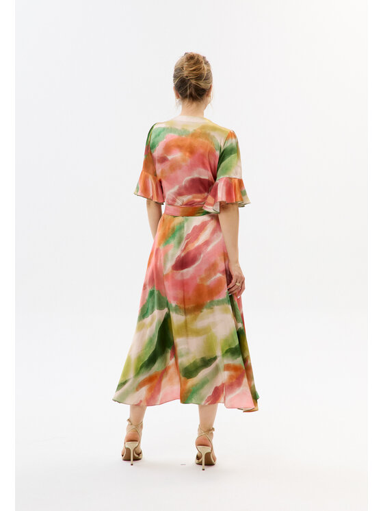 Mirons Mirons Sukienka wieczorowa Print Zielony Feminine Fit