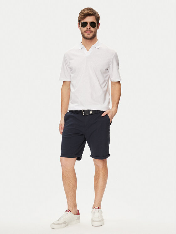 Jack&Jones Jack&Jones Тениска с яка и копчета Summer 12246712 Бял Regular Fit