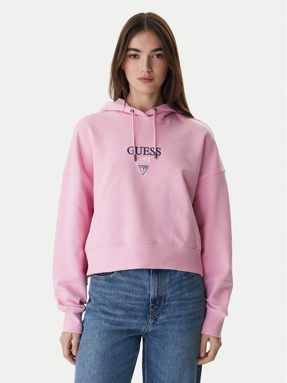 Guess Jeans Bluză W6RQ00 K68I4 Roz Relaxed Fit