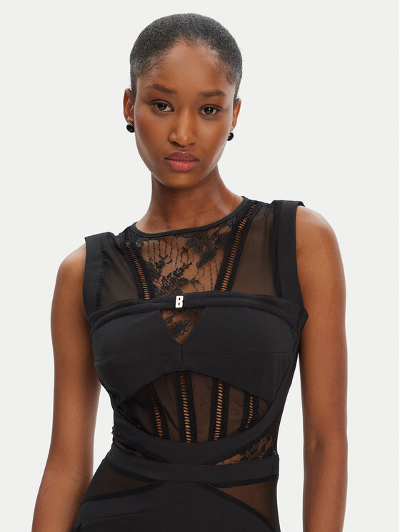 Babylon Babylon Cocktail obleka EL0734 Črna Slim Fit