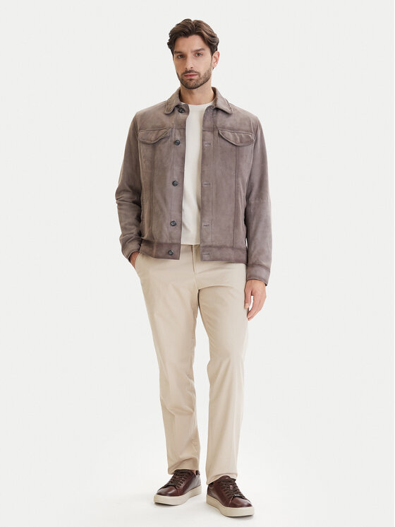 Milestone Milestone Μπουφάν δερμάτινο Maurice 611613 60745 Καφέ Regular Fit