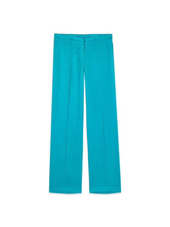 Oltre Oltre Spodnie materiałowe P03ER109361N025 Turkusowy Regular Fit