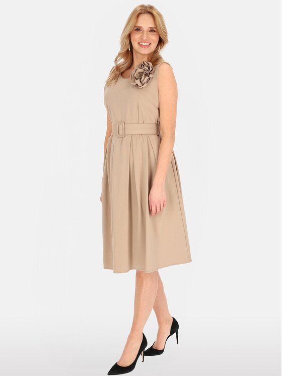 Perso Perso Letní šaty RBE254074F Béžová Regular Fit