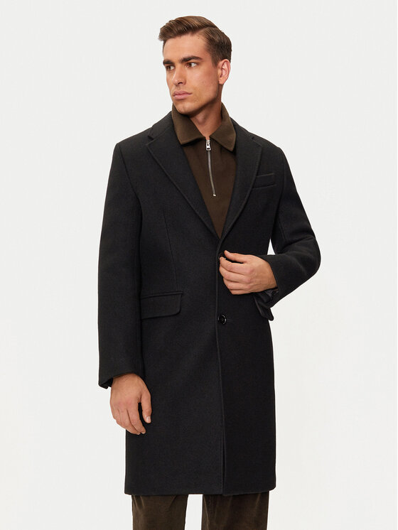 AMI Paris AMI Paris Palton de lână HCO010.WV0049 Negru Regular Fit