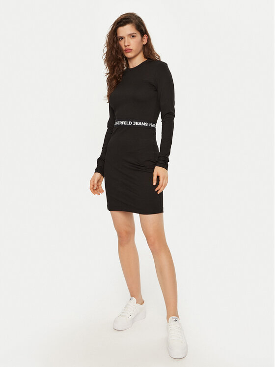Karl Lagerfeld Jeans Karl Lagerfeld Jeans Rochie de zi A1W13009 Negru Regular Fit