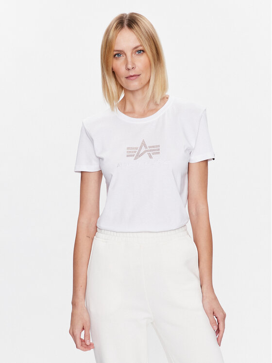 Alpha Industries Majica Crystal 136063 Bela Regular Fit