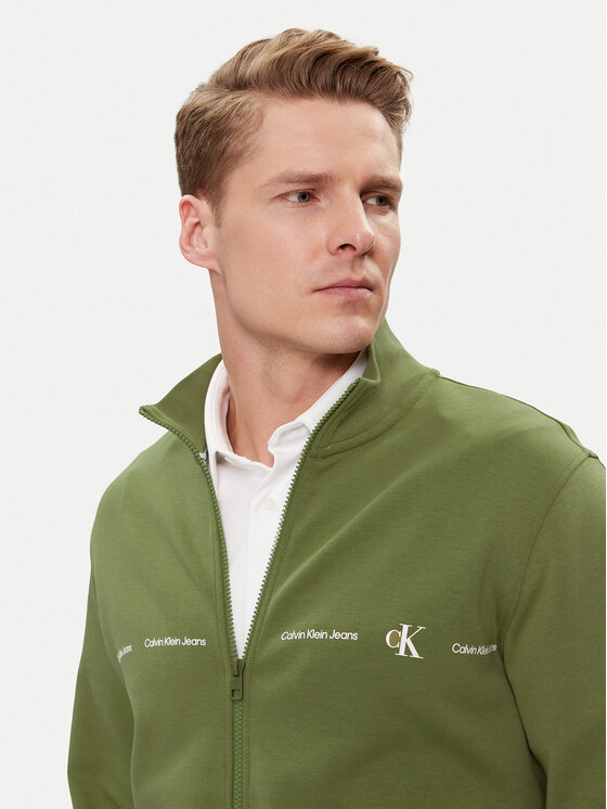 Calvin Klein Jeans Calvin Klein Jeans Felpa Logo Repeat J30J325493 Verde Regular Fit
