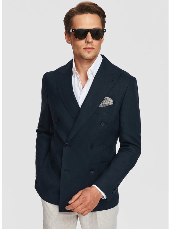Pako Lorente Pako Lorente Marynarka P26SF-3X-026 Granatowy Slim Fit