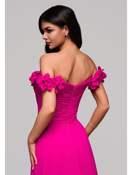 Ombre Ombre Sukienka wieczorowa LA-OM-DLR141 Różowy Regular Fit