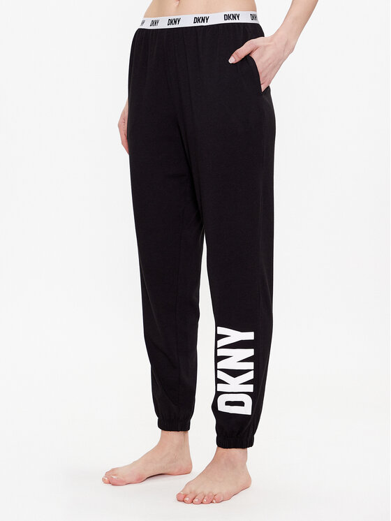DKNY DKNY Spodnie piżamowe YI2822635 Czarny Regular Fit