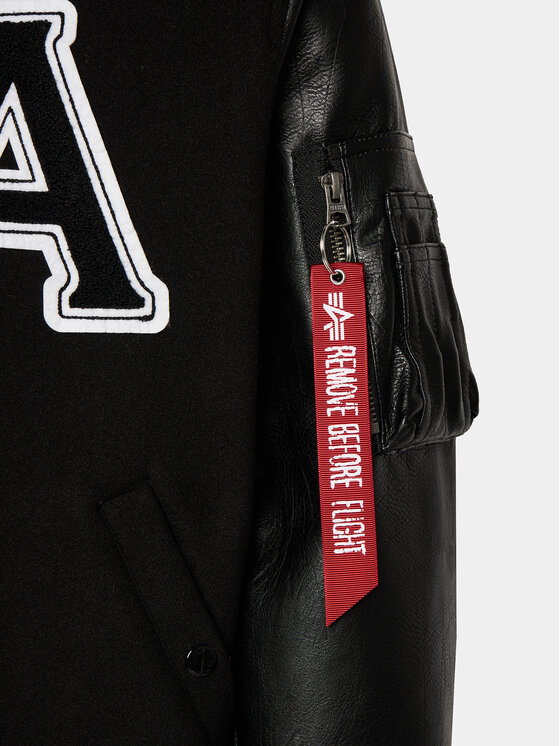 Alpha Industries Alpha Industries Μπόμπερ μπουφάν College 146111 Μαύρο Relaxed Fit