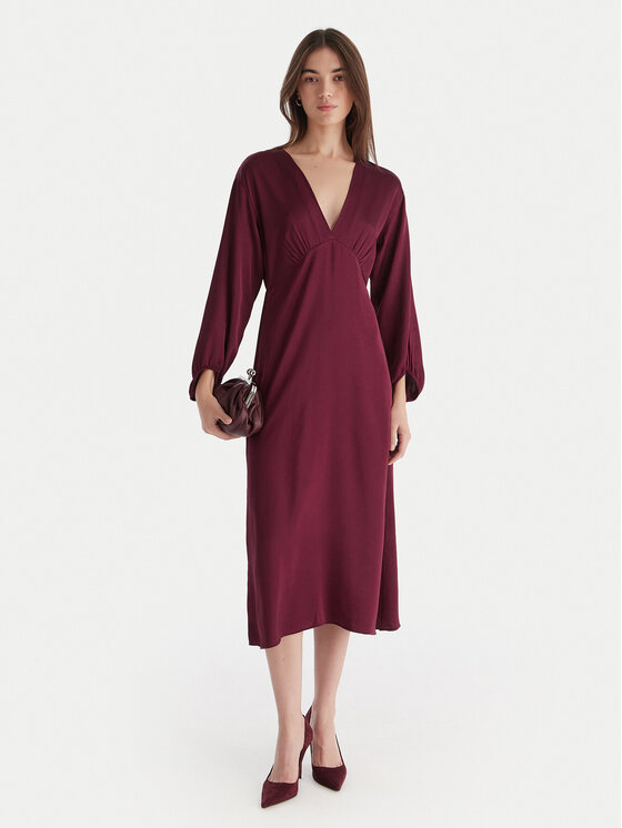 ViCOLO ViCOLO Coctailkleid TF0250 Dunkelrot Regular Fit