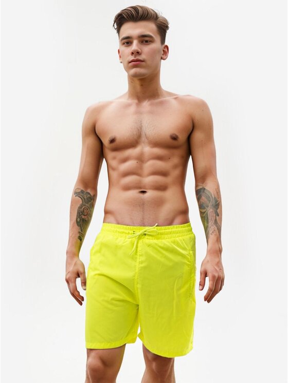Szorty kąpielowe, rozmiar XL, Żółte, Spodenki Kąpielowe Męskie Jasne Żółte MyStars Basic Neon M