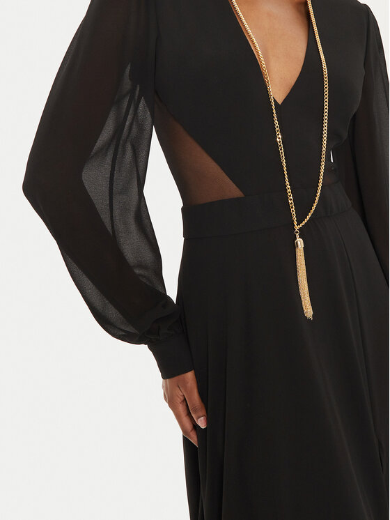 Fracomina Fracomina Večerné šaty FQ24WD3013W41201 Čierna Regular Fit