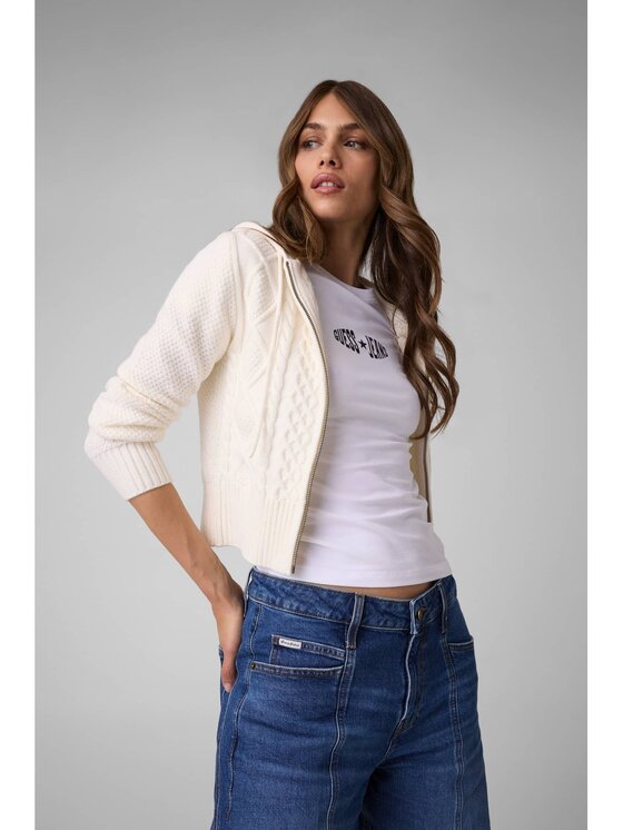 Guess Jeans Guess Jeans Svetr 184170 Bílá Classic Fit