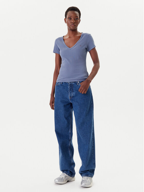 Tommy Jeans Tommy Jeans Póló Essential DW0DW17385 Kék Slim Fit
