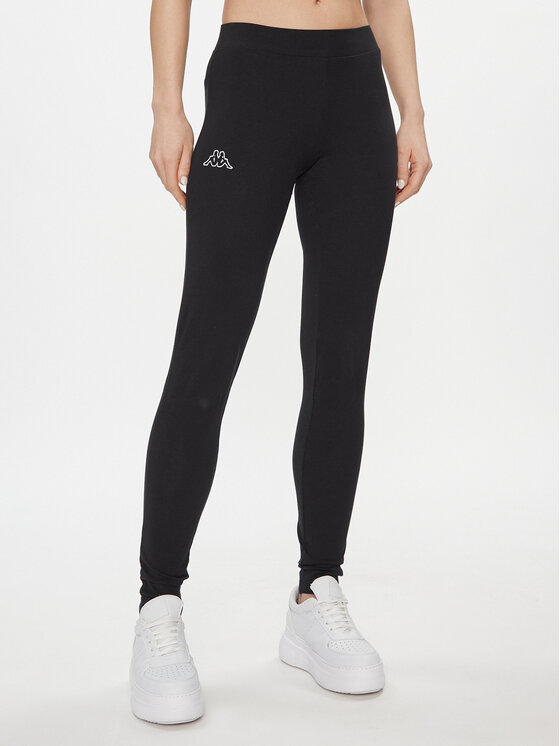 Kappa Kappa Leggings Zapri 303MJB0 Fekete Slim Fit
