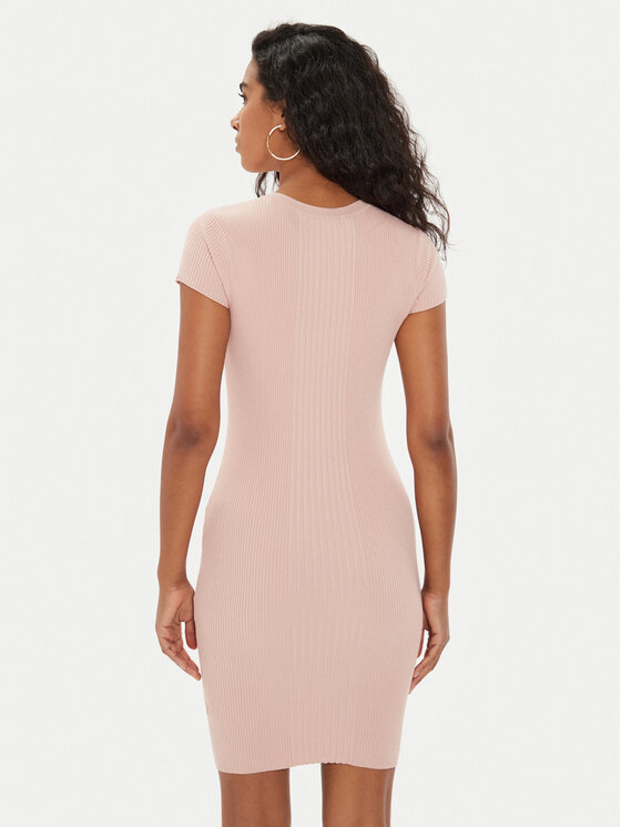 Guess Guess Džemper haljina W4YK06 Z2V62 Ružičasta Bodycon Fit