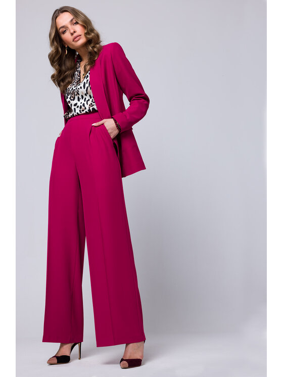 Stylove Stylove Dámské kalhoty S331 Fialová Regular Fit