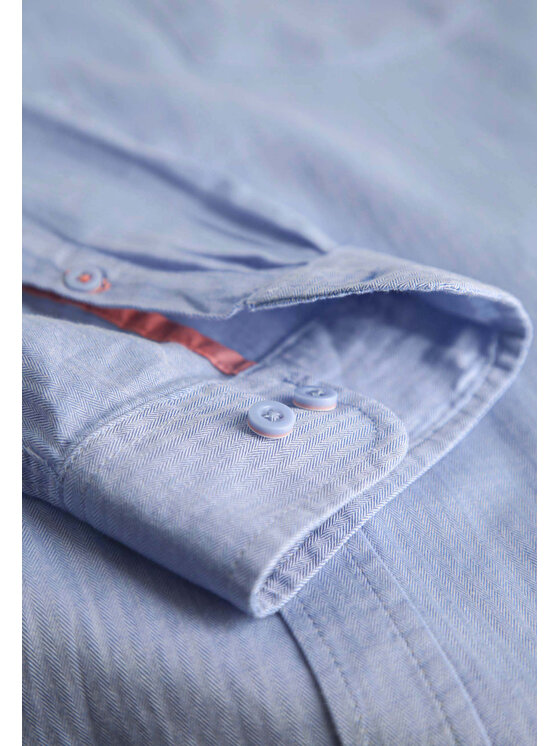Volcano Volcano Koszula K-BELUNO Niebieski Slim Fit