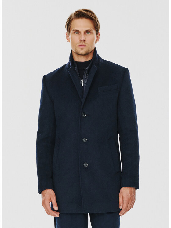 Pako Lorente Pako Lorente Płaszcz P24WF-7X-006 Granatowy Classic Fit